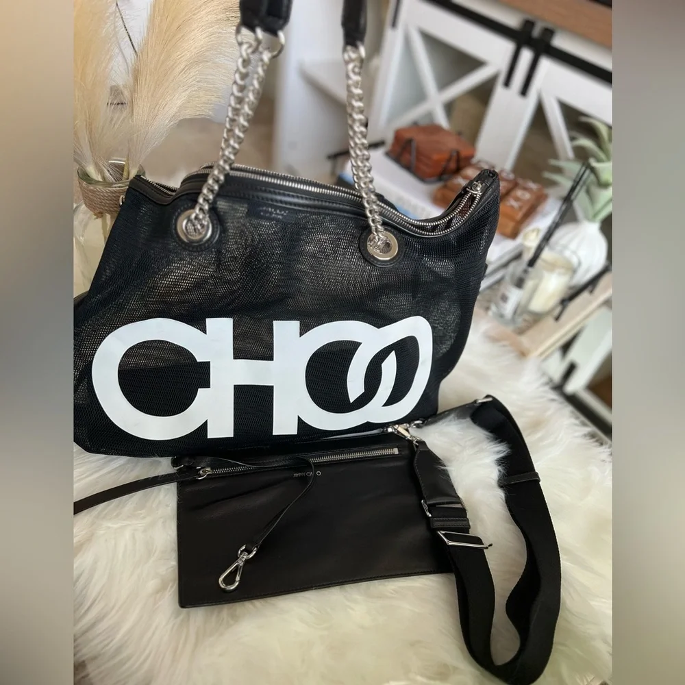 JIMMY CHOO Mesh Tote Bag w/ COA~NWOT🔥😍 - Picture 8 of 17